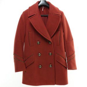 Free People Sedgwick Military Peacoat Double Breasted Jacket • S •